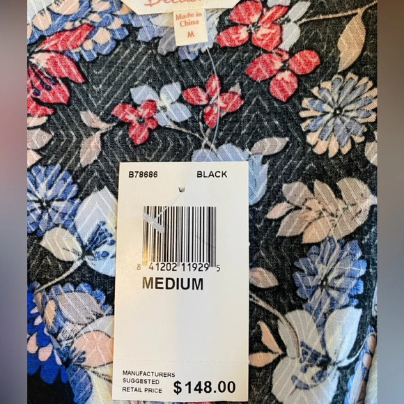 Beltaine Floral Button Up Top Women’s Size Medium Blue Coastal Grandma NWT - Picture 4 of 6